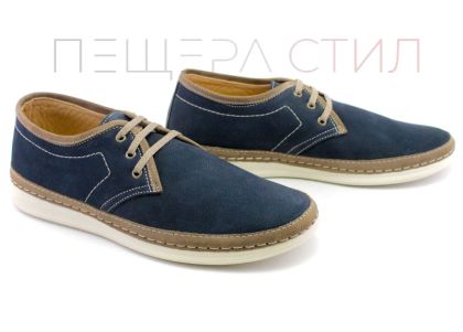 Мъжки, ежедневни обувки в тъмно синьо - Модел Филип.