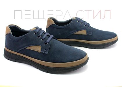 Мъжки обувки в тъмно синьо - Модел Йохан