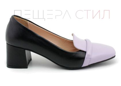Дамски официални обувки в черно и лилаво, модел Консуела.