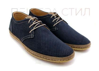 Мъжки, ежедневни обувки в тъмно синьо - Модел Федерико.