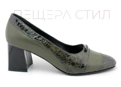 Дамски официални обувки в зелено, модел Равена.