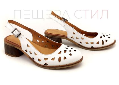 Дамски сандали във бяло - Модел Росина.