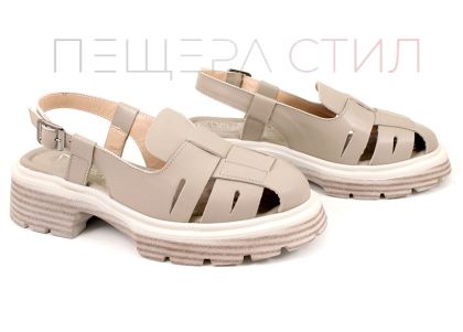 Дамски сандали във визонен цвят - модел Арабела