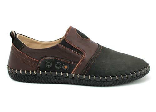 Мъжки летни, меки обувки в черен цвят на шито ходило модел 29 CK