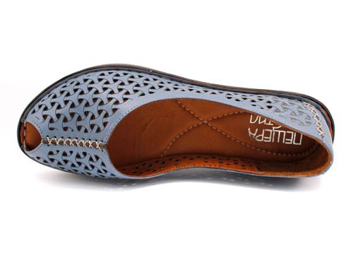 Дамски летни обувки от естествена кожа в дънково синьо 3141-1 SN