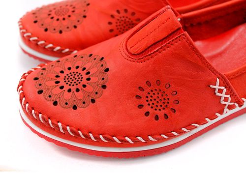 Дамски летни обувки от естествена кожа в бежово K-65 CV