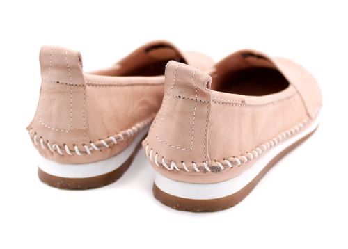 Дамски летни обувки от естествена кожа в цвят пудра K-63 P