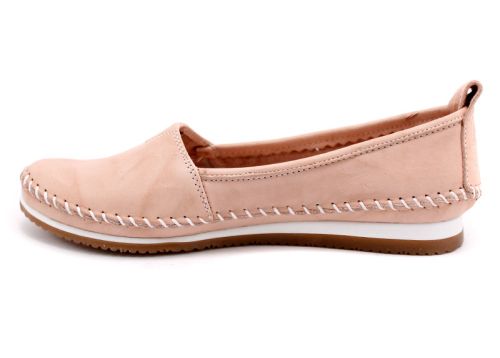 Дамски летни обувки от естествена кожа в цвят пудра K-63 P