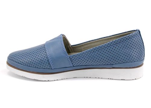 Дамски летни обувки от естествена кожа в дънково синьо M-269 DS