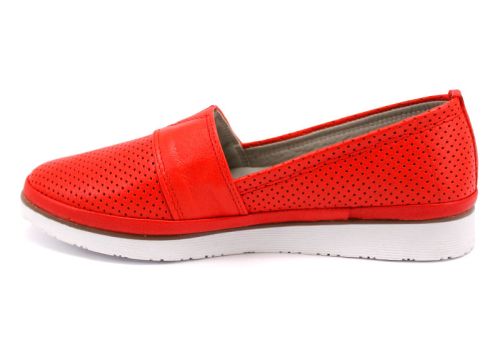 Дамски летни обувки от естествена кожа в червено M-269 CV