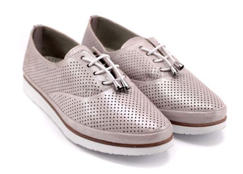Дамски летни обувки от естествена кожа в бакърен цвят M-267 SV