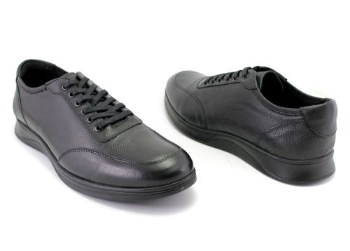 Мъжки обувки от естествена кожа в черно MET 09 CH