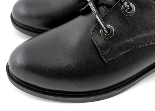 Дамски ежедневни обувки изработени от естествена кожа в черен цвят - 8005 CH