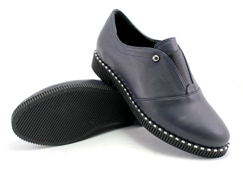 Дамски обувки от естествена кожа в тъмно синьо 1027 SN