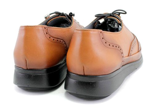 Дамски обувки изработени от висококачествена естествена кожа в кафяв цвят - 10908 K