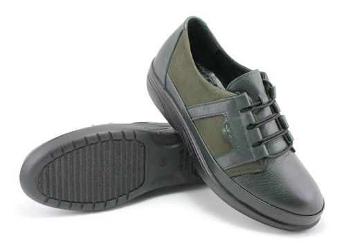 Pantofi pentru femei din piele naturala verde 2702 ZE