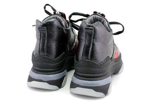 Дамски спортни обувки от естествена кожа в тъмно синьо 1205 SN