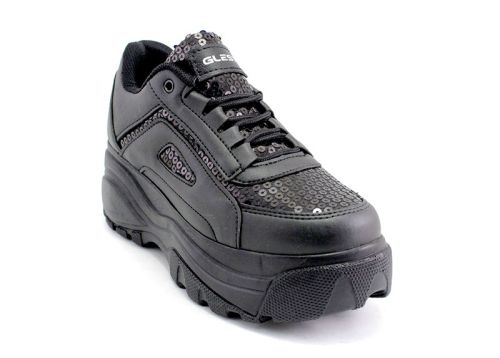 Pantofi sport tip pantofi pentru femei în negru -664CH