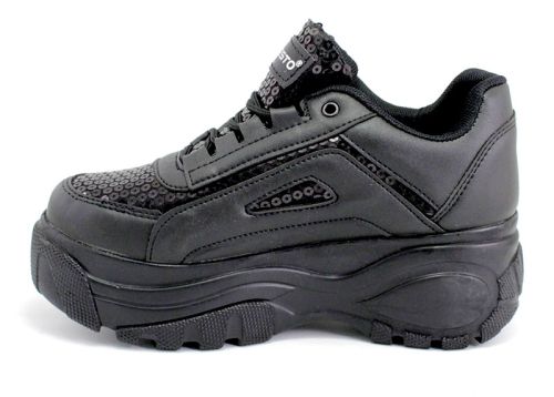 Дамски спортни обувки тип маратонки в черно -  664CH