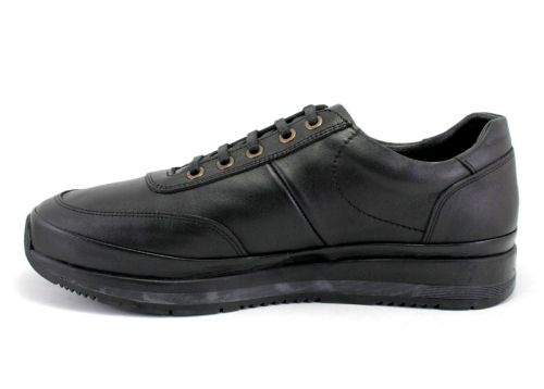 Мъжки ежедневни обувки от естествена кожа с връзки в черно модел Алдо