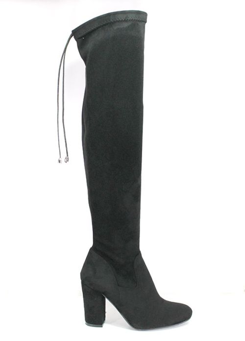 Фантастични черни чизми от ликра стреч модел Деси