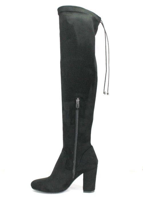 Фантастични черни чизми от ликра стреч модел Деси