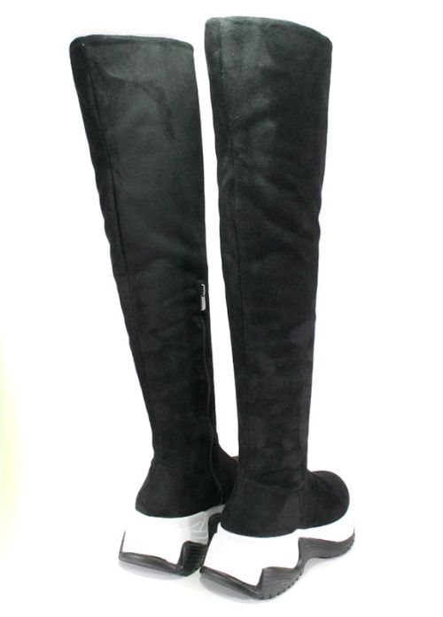 Фантастични черни чизми от ликра стреч с много топла подплата модел Дима