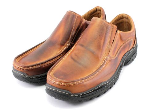Pantofi casual barbati din piele, maro - model 069