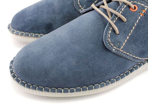 Мъжки обувки от естествен велур в синьо, Модел Джак