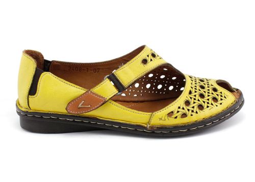 Pantofi dama de vara cu perforație, degetele deschise - Model Tatiana