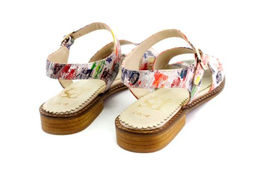 Sandale colorate de dama, pe talpa joasa - Model Lolita