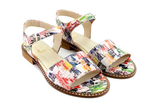 Sandale colorate de dama, pe talpa joasa - Model Lolita