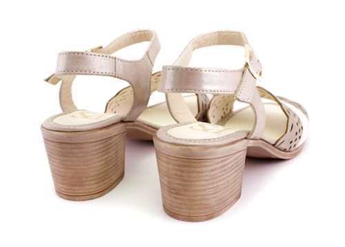 Дамски сандали от естествена, сатенена кожа - Модел Михаела.