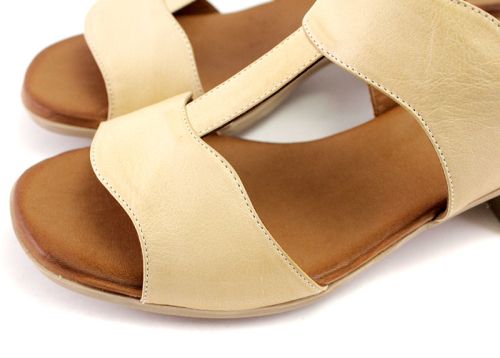 Sandale cu tocuri pentru femei în bej - Model Evita