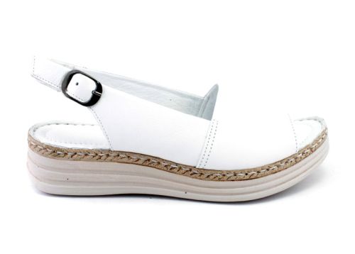 Sandale de damă joase în alb - Model Presiana
