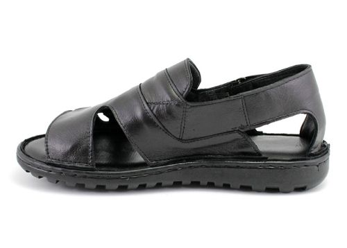 Sandale barbati din piele in negru - model Kuber.