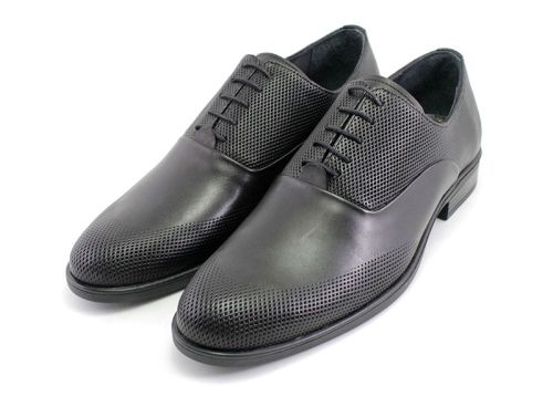 Мъжки официални обувки в черно, модел Рико.