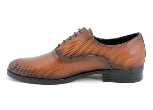 Мъжки официални обувки в кафяво, модел Рико.