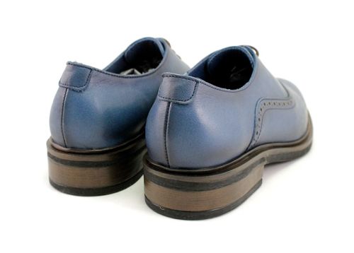Дамски ежедневни обувки с връзки в дънково синьо - Модел Вирджиния.