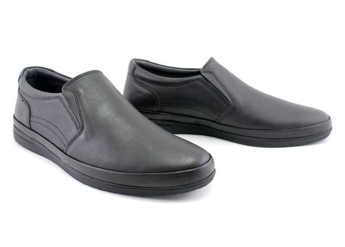 Pantofi casual barbati din piele in negru - model Victorio