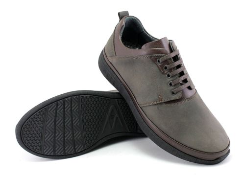 Мъжки ежедневни обувки с връзки в кафяво - Модел Херардо.