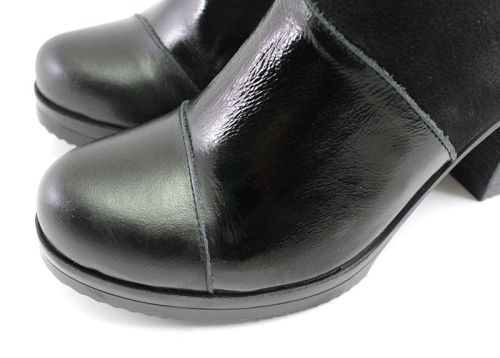 Botine de damă cu fermoar lateral în negru - Model Valencia.