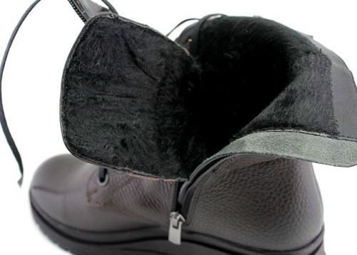 Дамски кубинки от естествена кожа в кафяво - модел Синтия.