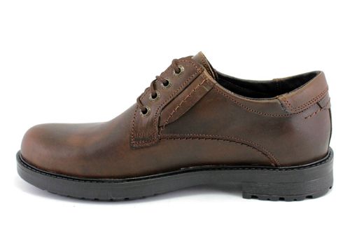 Мъжки ежедневни обувки с връзки в кафяво - Модел Николо.
