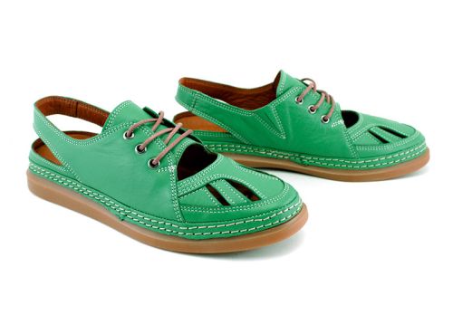 Дамски летни обувки в зелено -  Модел Регина.