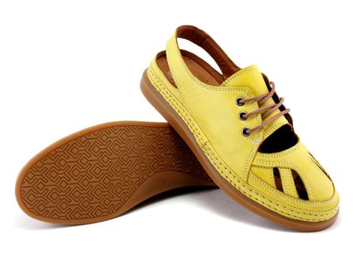 Дамски летни обувки в жълто -  Модел Регина.