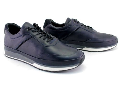 Мъжки ежедневни обувки в тъмно синьо - Модел Амадор.