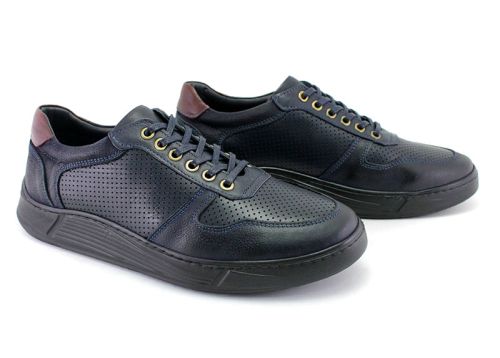 Мъжки обувки в тъмно син цвят - Модел Брад.