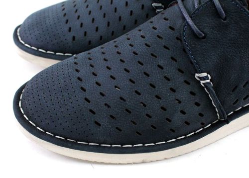 Мъжки летни обувки от тъмно син набук