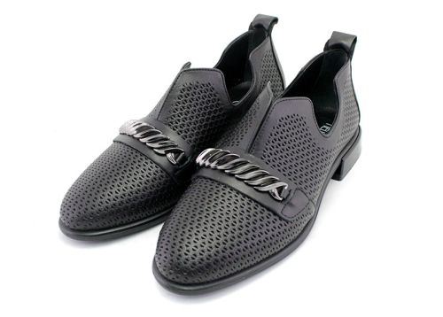 Дамски летни обувки в черно -  Модел Лидия.